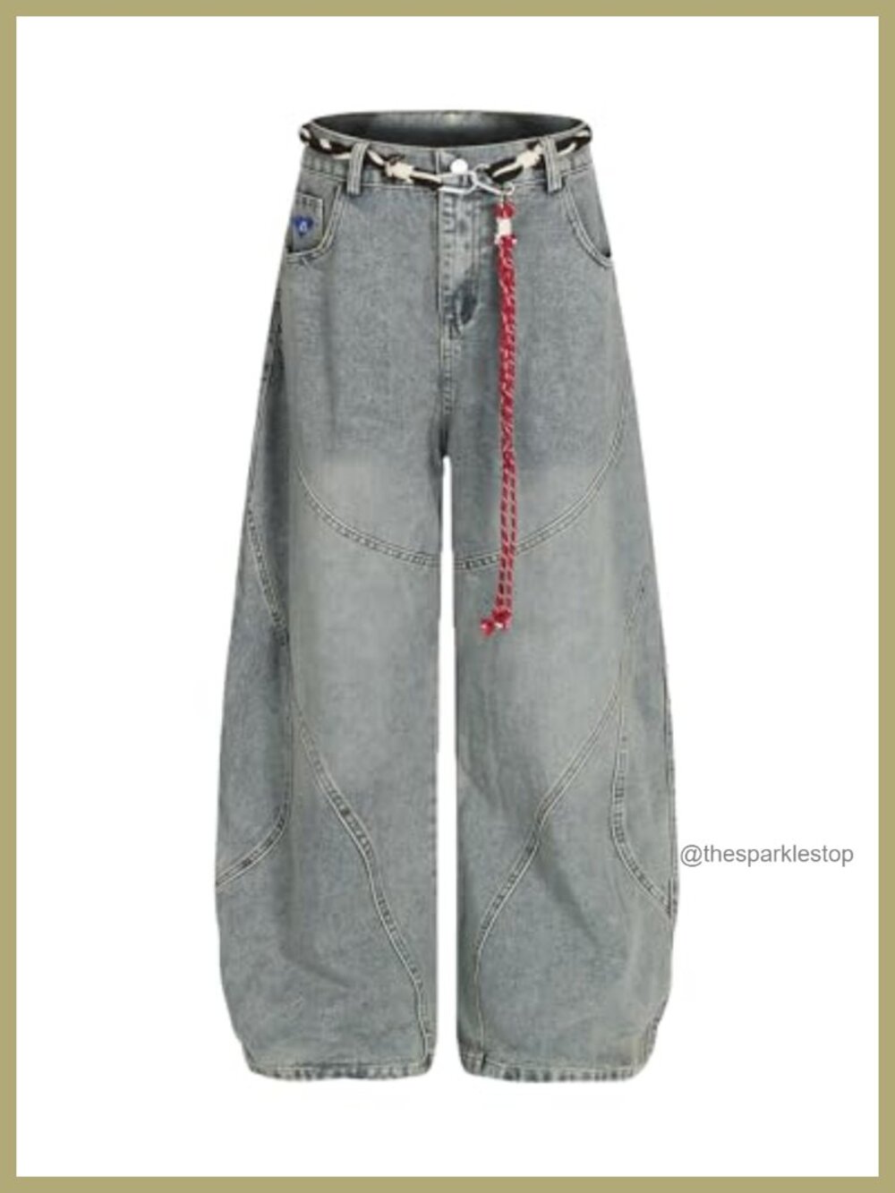 Baggy Barrel Jeans Wide Leg Denim Pants Loose Fit Streetwear Y2K Trousers